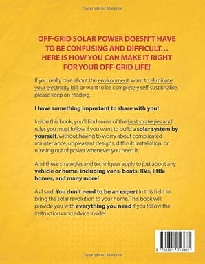 The DIY Off-Grid Solar Power Bible Book Back Cover